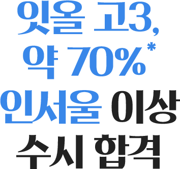 잇올 고3, 70% 인서울 이상 수시 합격